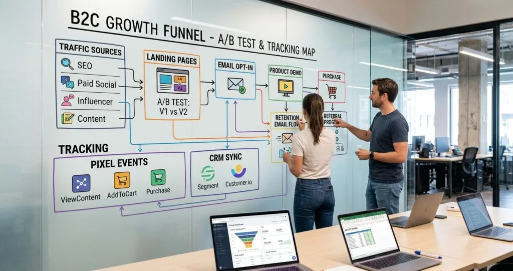 B2C growth funnel setup service cover