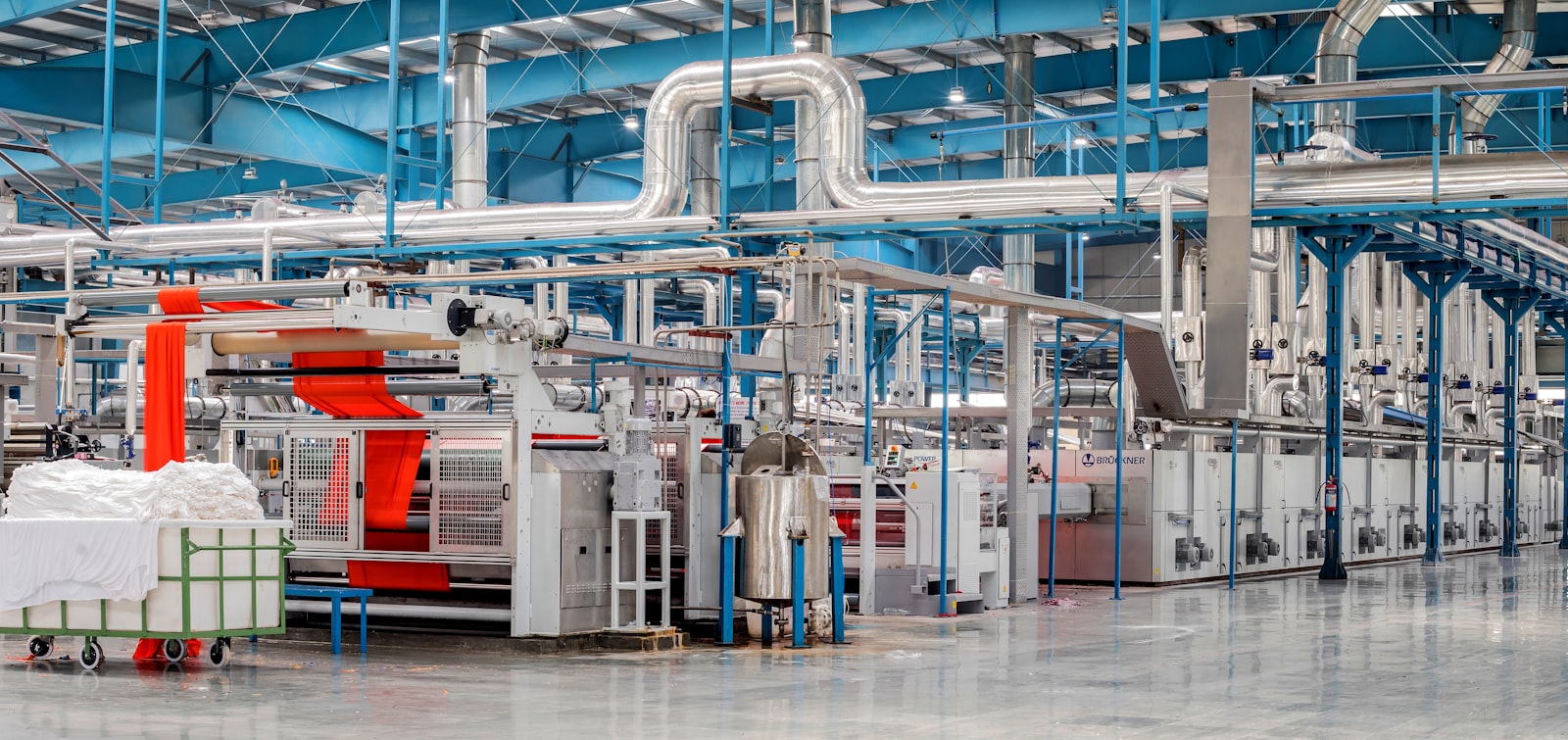 Industrial textile factory with machinery