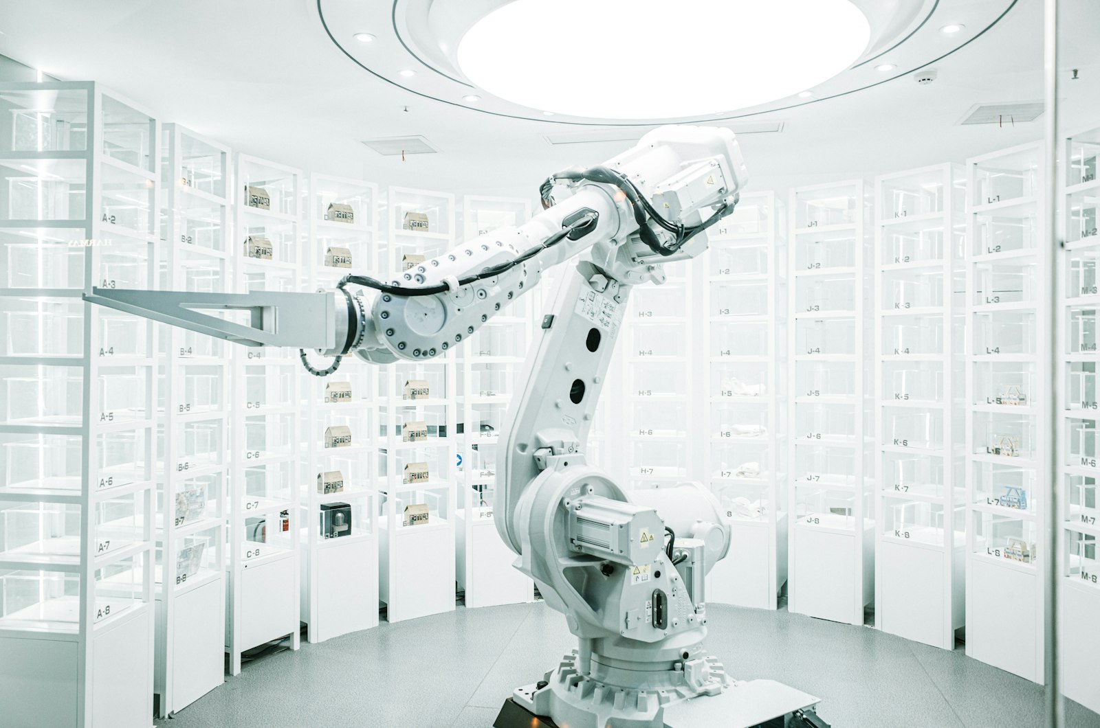 Robotic arm in industrial setting
