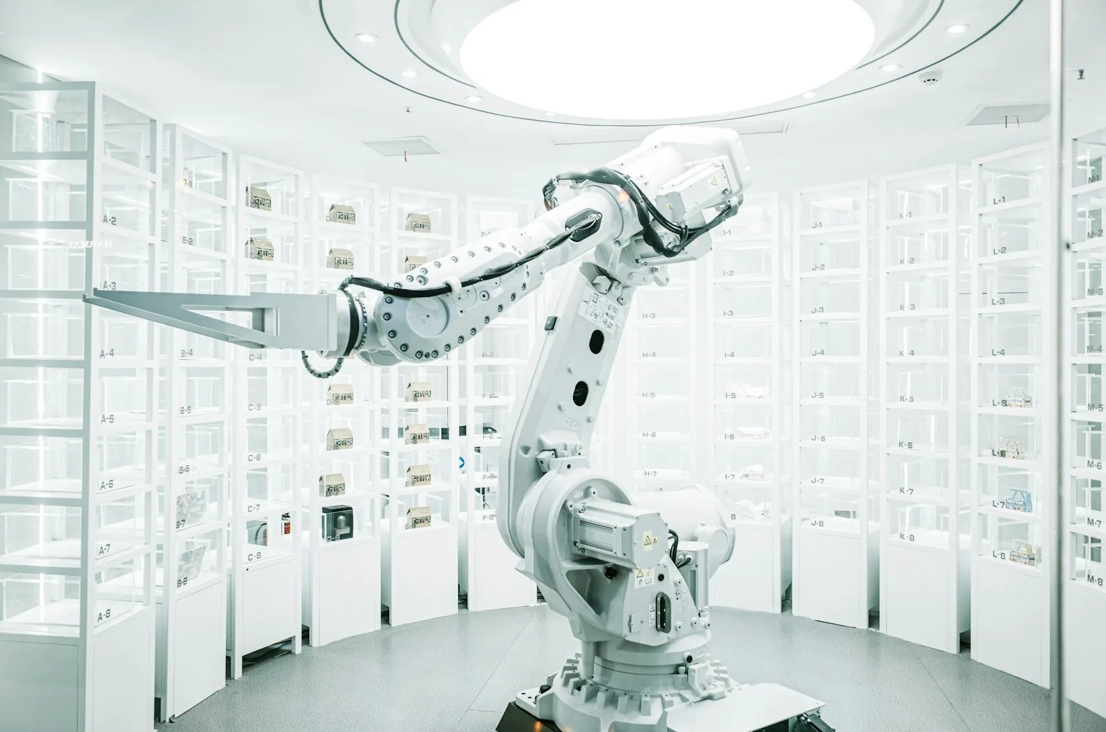 Robotic arm in industrial setting