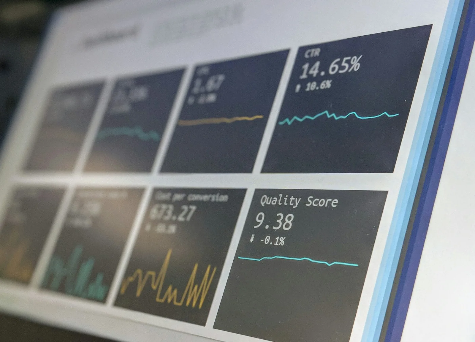 Person using laptop with charts