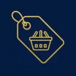 Price icon: a price tag with a basket