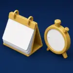 Timing icon: a desk calendar and a stopwatch